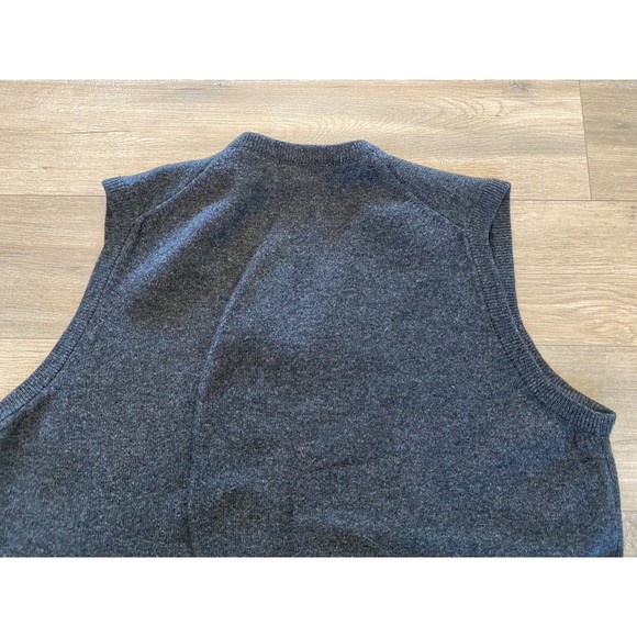 L. L. Bean Vintage  Charcoal Gray Sweater 100% Lambs Wool Vest Casual Mens XL - Picture 5 of 7